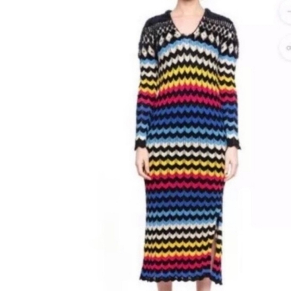 Anthropology Farm rio chevron rainbow dress